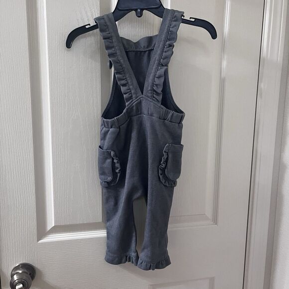 Milkbarn Denim Ruffle Overalls Girls Size 12-18 Months - Picture 10 of 13